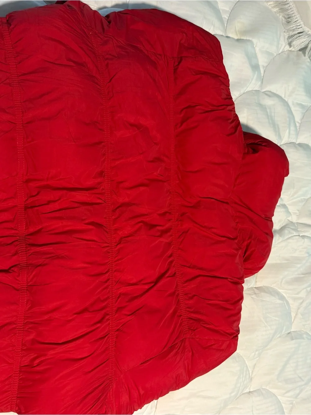 Wild Fable Red Puffer Jacket Women’s Medium NWT Lightweight Cropped Zip Coat
